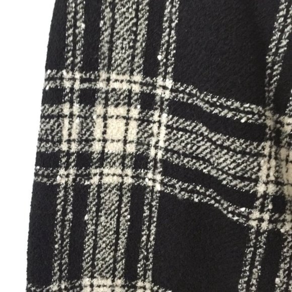 EMANUEL UNGARO Black and White Plaid Wool Faux Wrap Mini Skirt - Picture 6 of 9